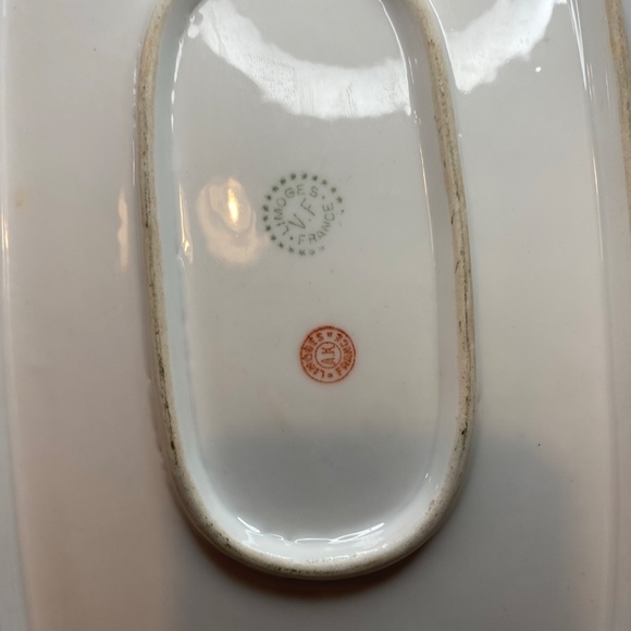 c1900 AK VF LIMOGES A. KLINGENBERG White GOLD ENCRUSTED DISH TRAY BOWL GARLAND - Picture 9 of 13